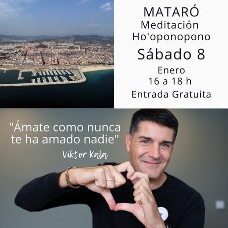 Meditación Ho'oponopono en Mataró en enero 2022. Cartel del evento