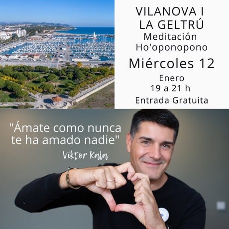 Meditación Ho'oponopono en Vilanova y la Geltrú enero 2022. Cartel del evento